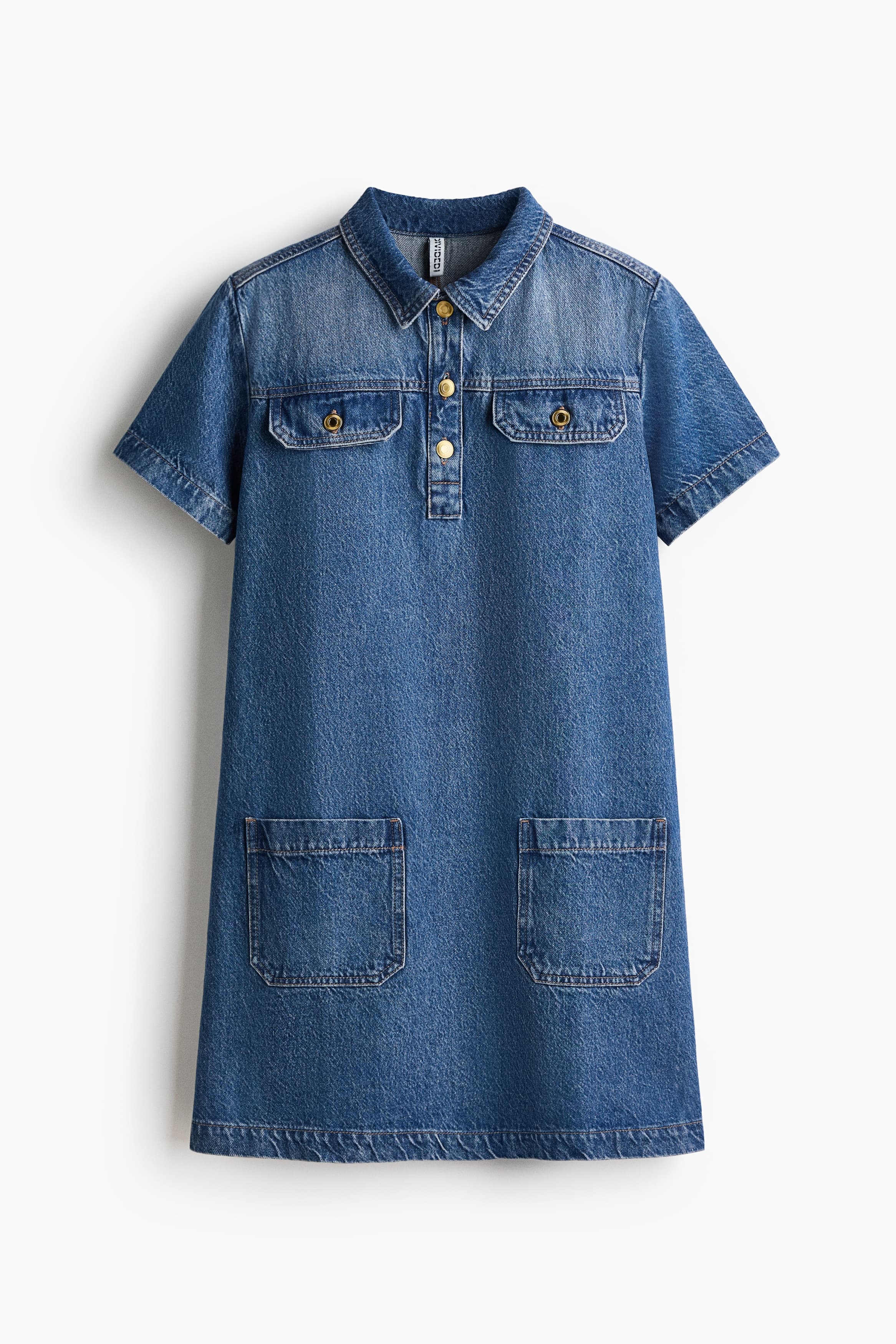 Denim Dress with Collar